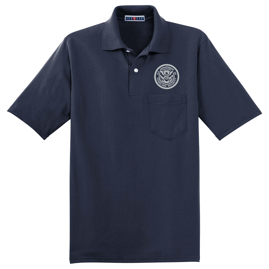(image for) Dept. Of Homeland Security Black & Gray Logo Pocket Polo